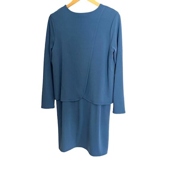 J. Jill Blue Opal Tencel Blend Tiered Dress Small - Picture 3 of 3